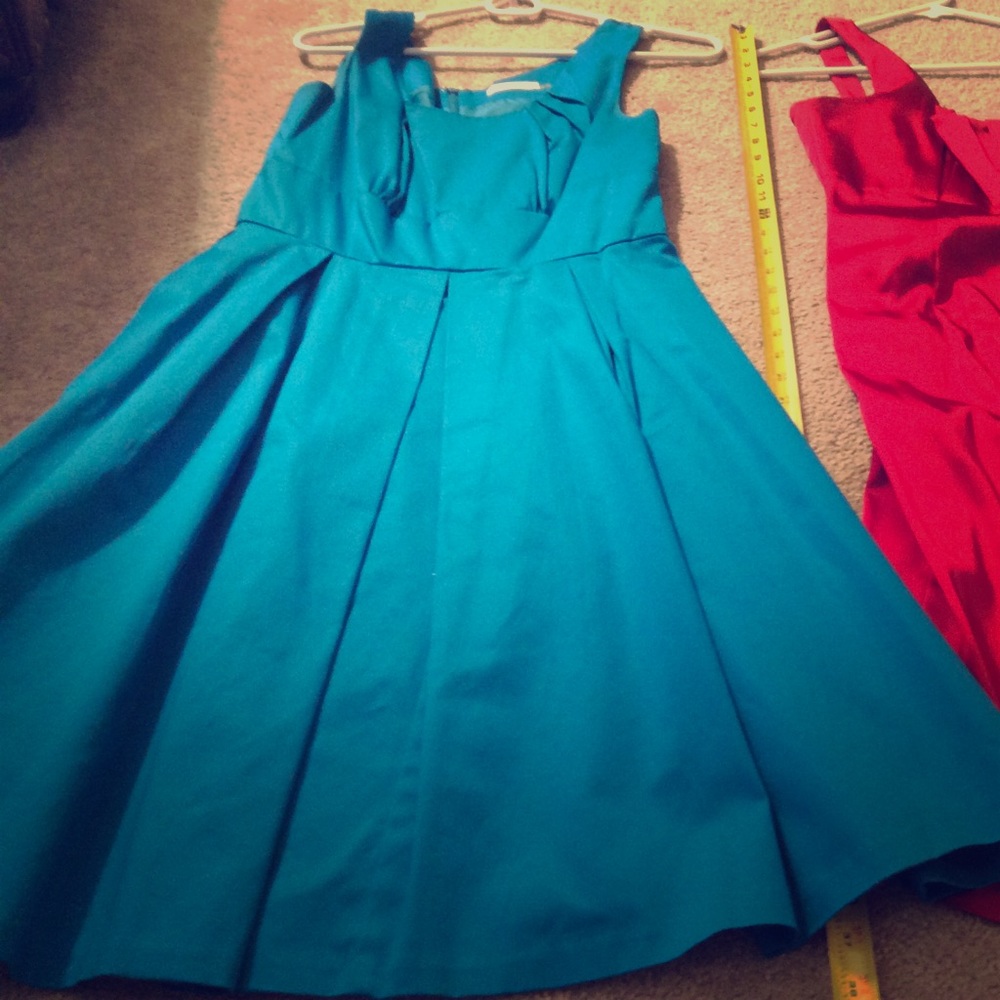 Blue CK dress.